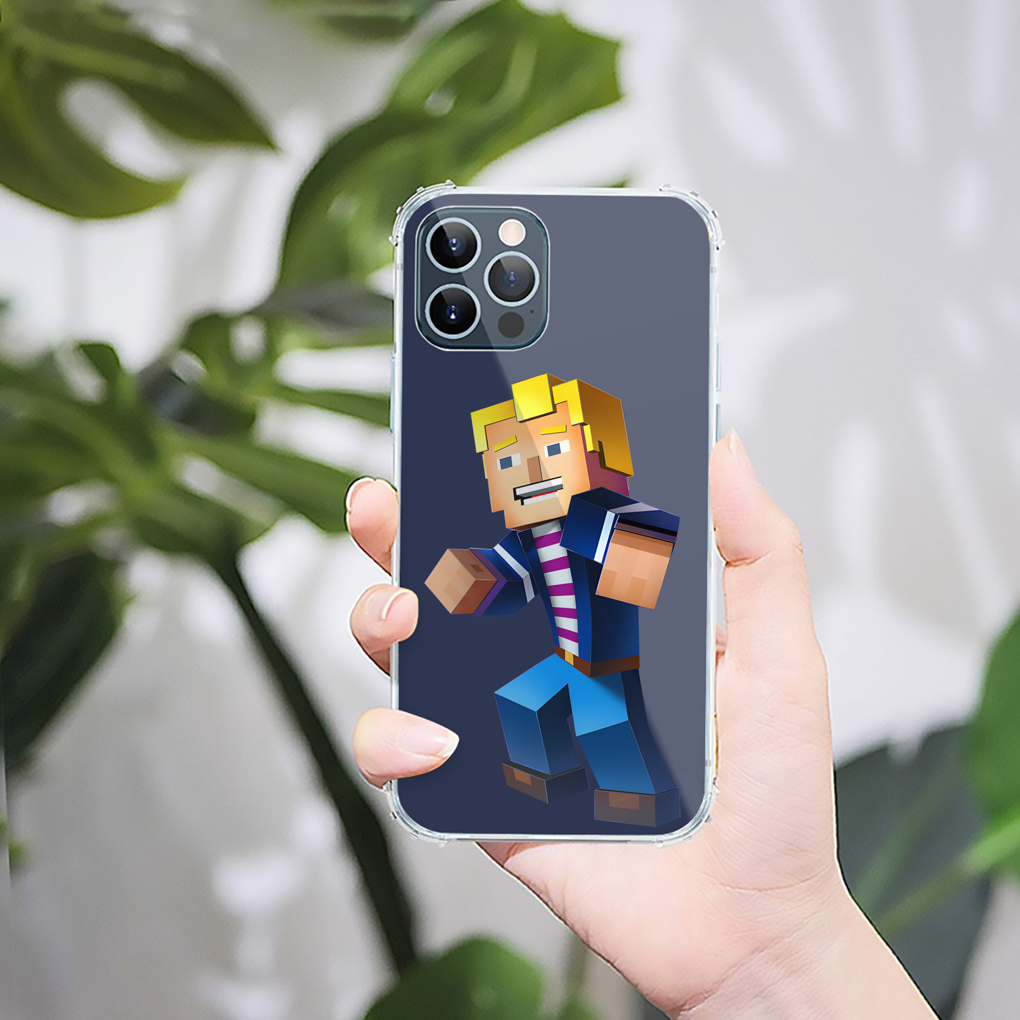 （画像用） マインクラフト ブロックの世界 Minecraft MC Block world 【iPhone 12シリーズ対応】透明スマホケース（クリアソフトケース）